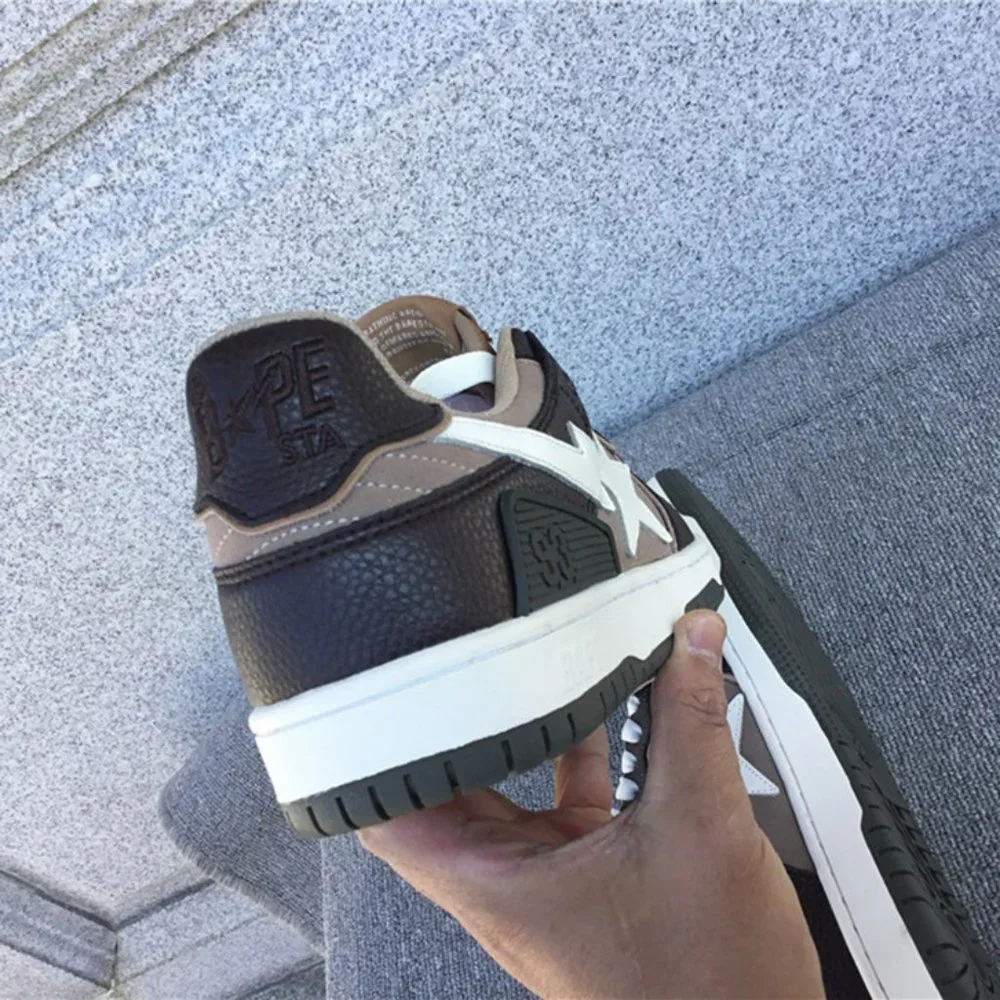 A Bathing Ape Bape SK8 Sta Brown Ivory Sneakers - Picture 5 of 10